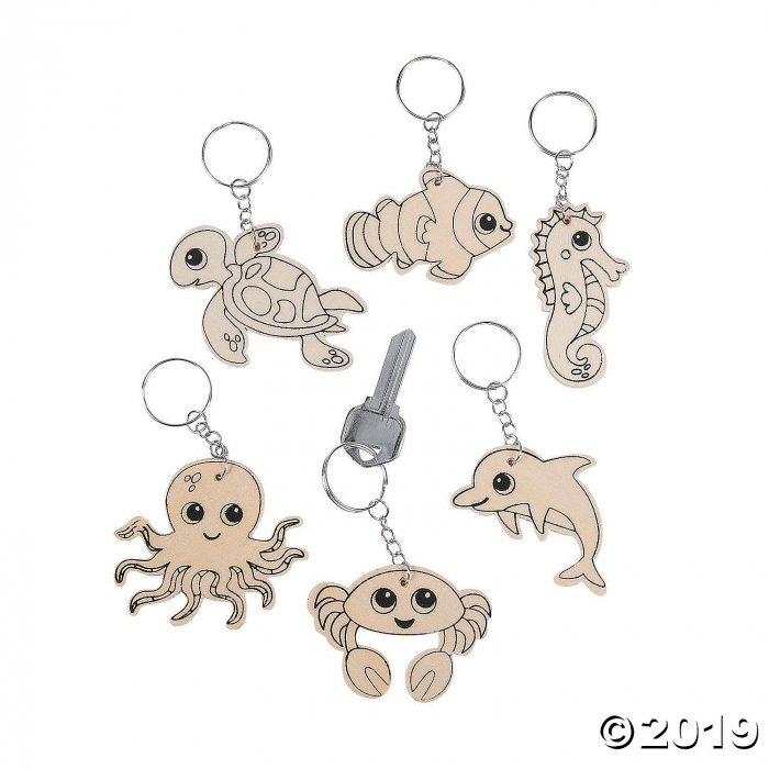 Color Your Own Sea Life Keychains (Per Dozen)