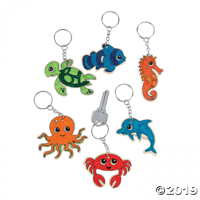 Color Your Own Sea Life Keychains (Per Dozen)