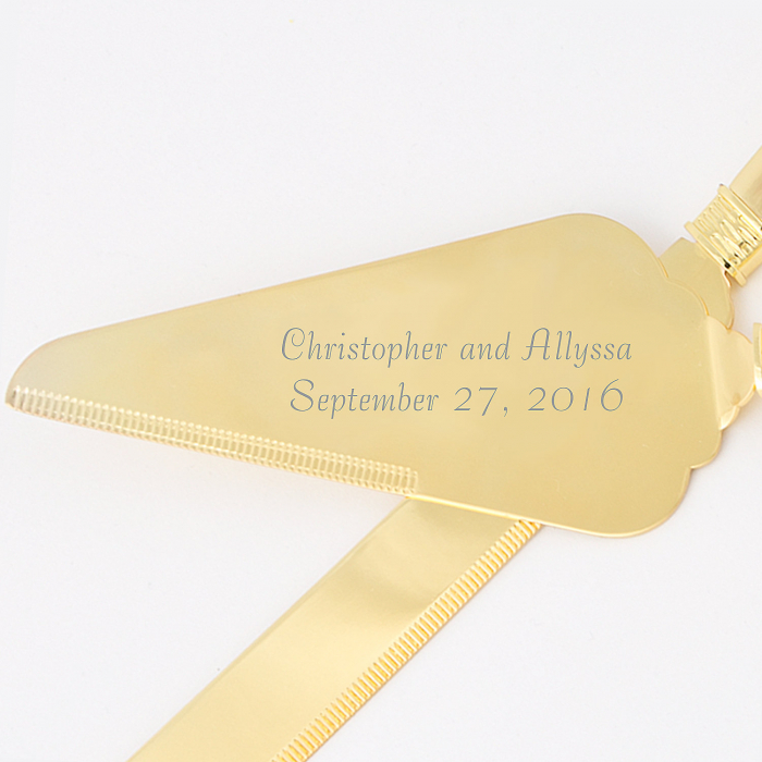 Personalized Goldtone Cake Serving Set (1 Set(s))
