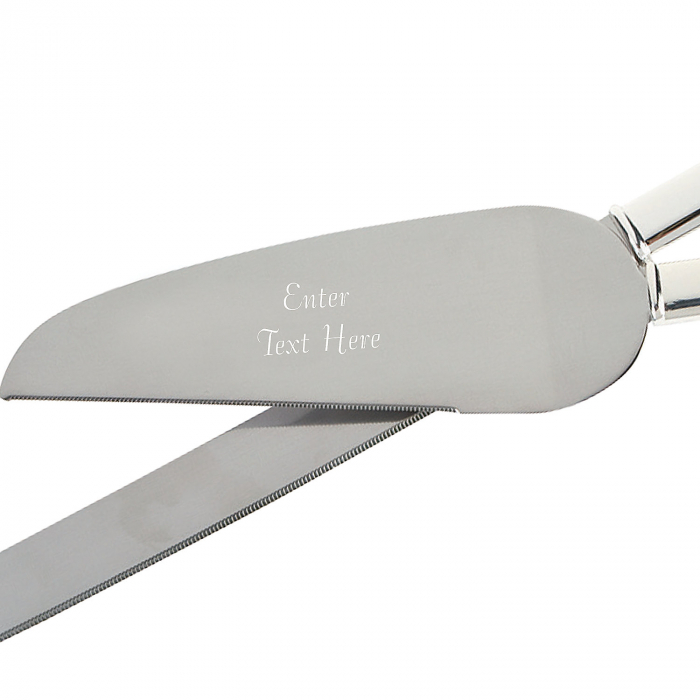 Personalized Twisted Stacked Hearts Wedding Cake Knife & Server Set (1 Set(s))