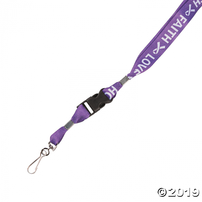 Purple Ribbon Awareness Lanyards (Per Dozen)