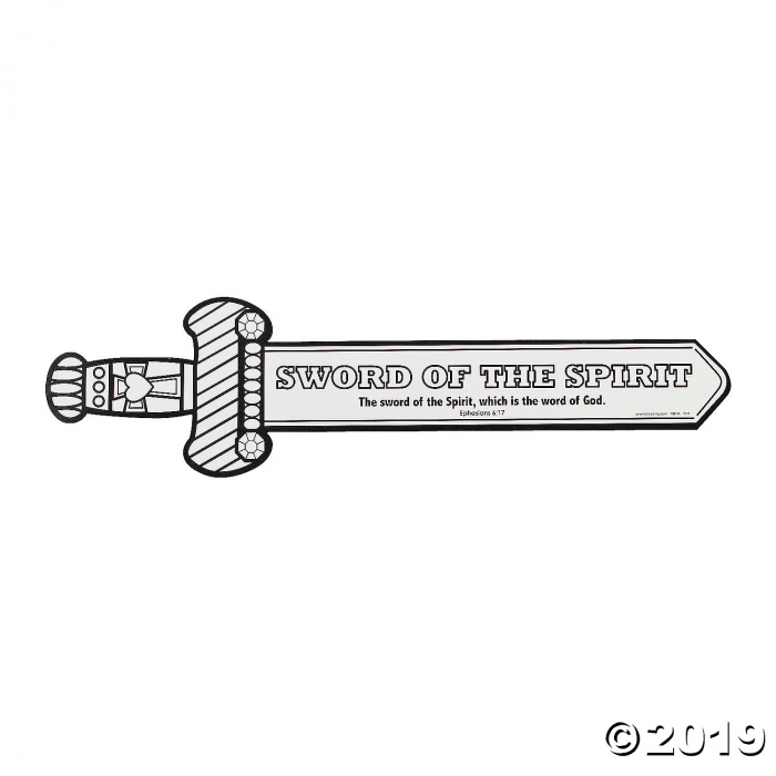 Color Your Own "Armor of God" Swords (Per Dozen)
