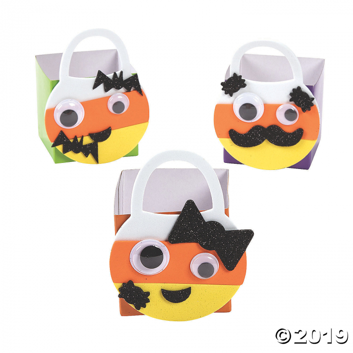 Mini Candy Corn Glitter Treat Bag Craft Kit (Makes 12)