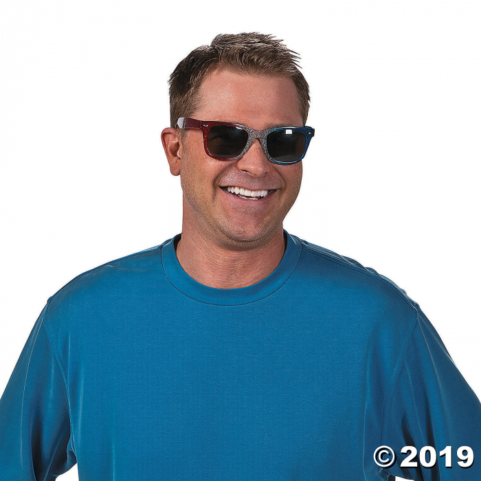 Patriotic Glitter Nomad Sunglasses - 12 Pc. (Per Dozen)