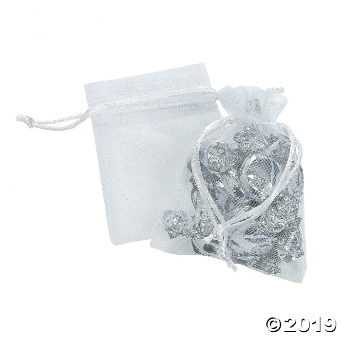 Mini Sheer Wedding Organza Drawstring Treat Bags (Per Dozen)