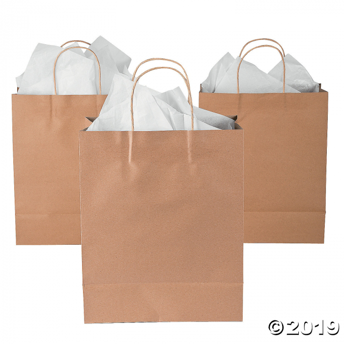 Large Brown Kraft Paper Gift Bags (Per Dozen)