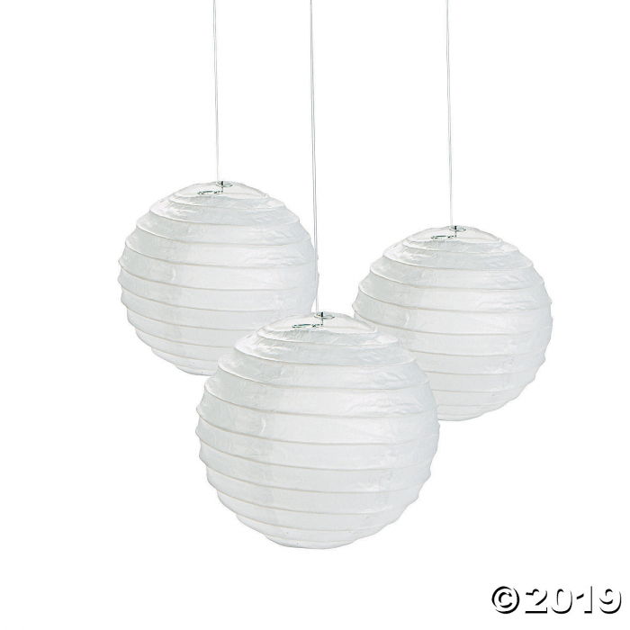 Mini White Hanging Paper Lanterns (Per Dozen)