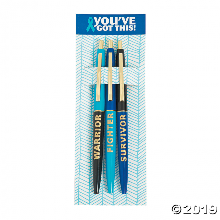Blue Awareness Ribbon Survivor Pens (36 Piece(s))
