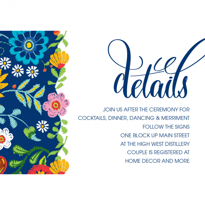 Personalized Mexican Floral Wedding Reception Cards (25 Piece(s))