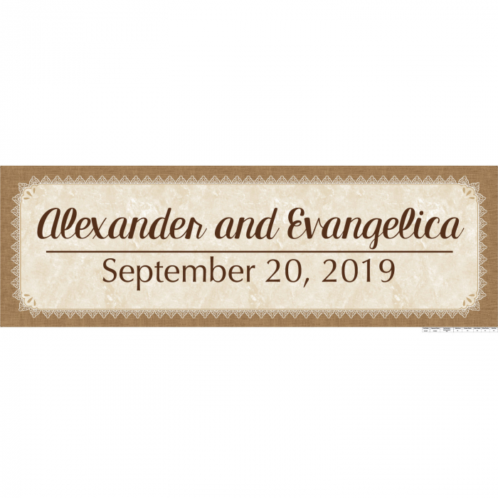 Personalized Medium Rustic Wedding Vinyl Banner (1 Piece(s))