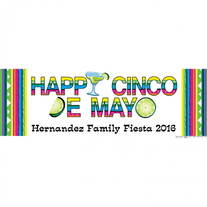 Personalized Medium Happy Cinco De Mayo Vinyl Banner (1 Piece(s))