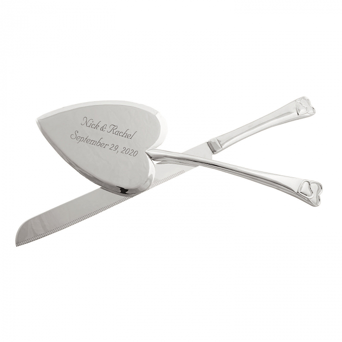 Personalized Heart-Shaped Wedding Cake Server Set (1 Set(s))