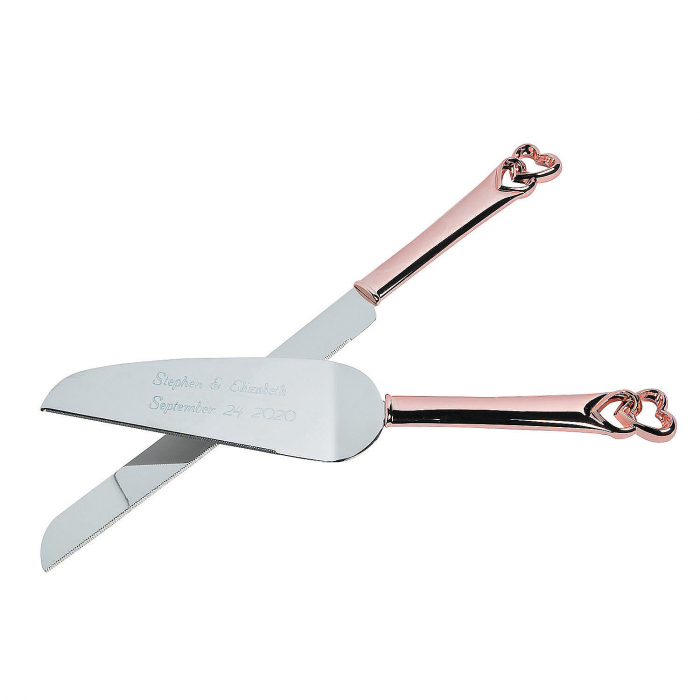 Personalized Rose Gold Cake Serving Set (1 Set(s))