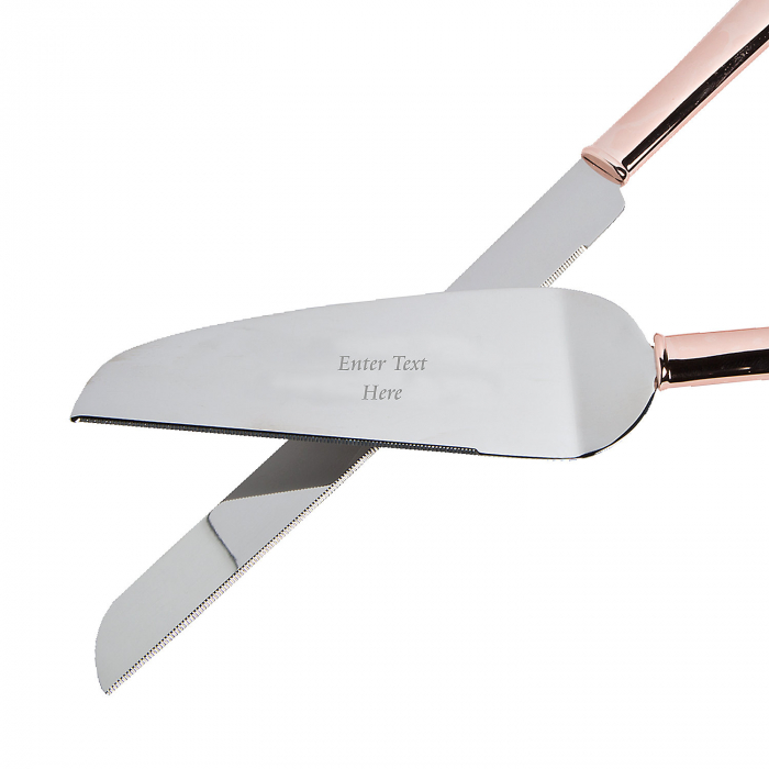 Personalized Rose Gold Cake Serving Set (1 Set(s))
