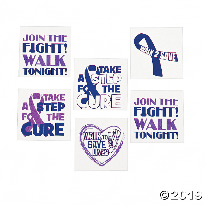 Purple Awareness Ribbon Tattoos (72 Piece(s))