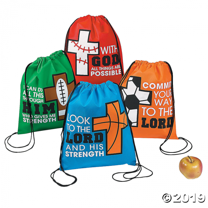 Medium Sports VBS God's Team Drawstring Bags (Per Dozen)