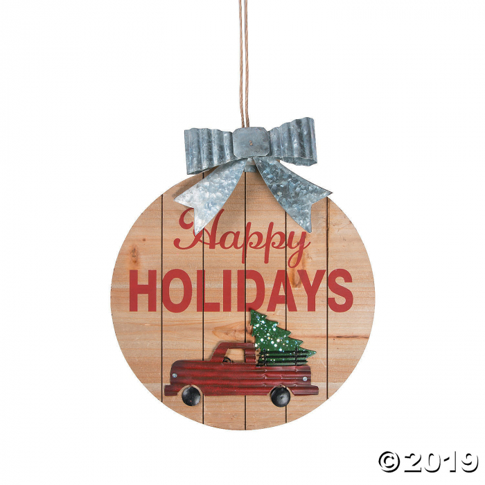 Happy Holidays Red Truck Sign (1 Piece(s))