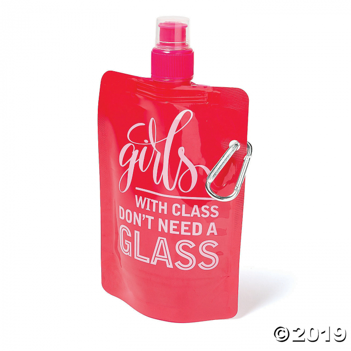 Pink Collapsible Bachelorette Water Bottles (Per Dozen)