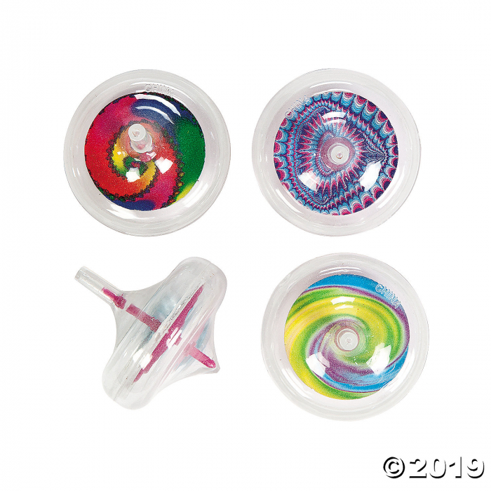 Glow-in-the-Dark Tie-Dyed Spin Tops (Per Dozen)