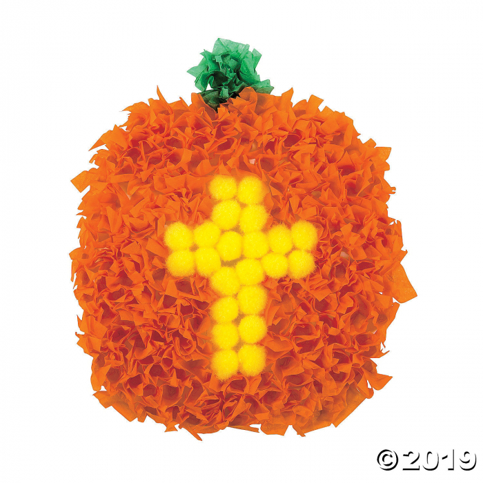 Christian Pumpkin Crinkle Tissue Paper Craft Kit (Makes 12)