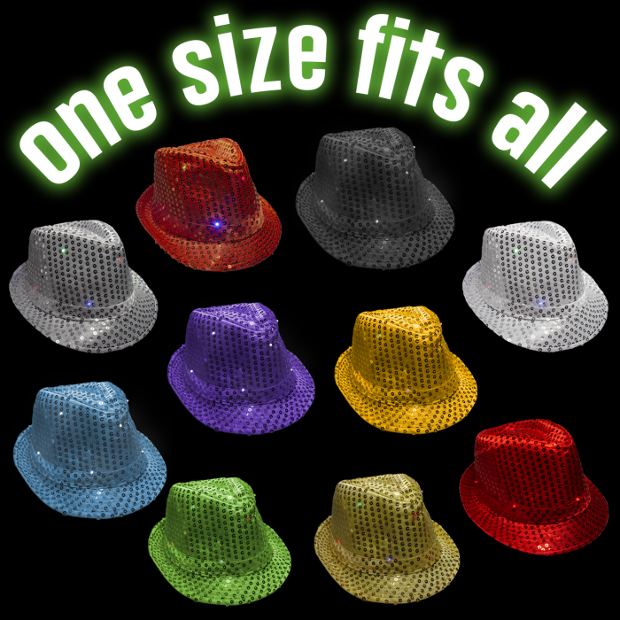 LED Flashing Sequined Fedoras