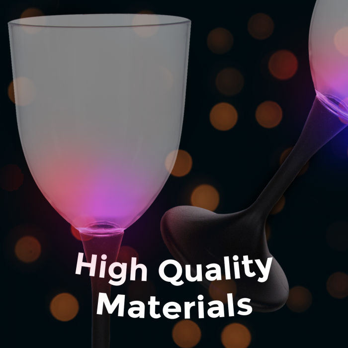 LED Light Up Wine Glass Black Stem - 10 oz.