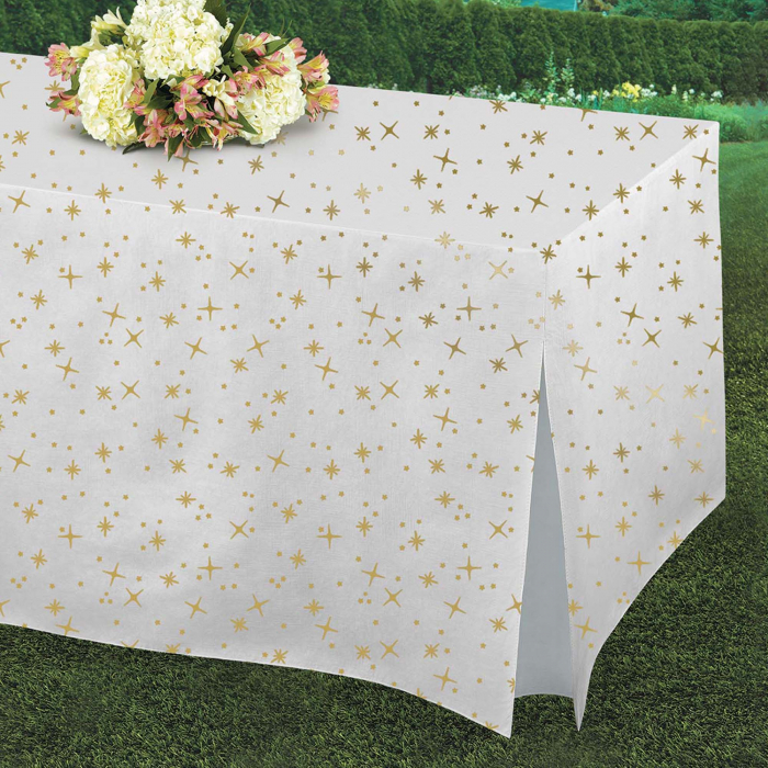 Gold Stars Vinyl Table Cover