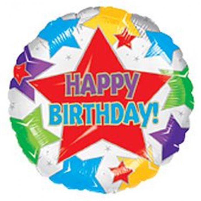Happy Birthday Star Birthday 18" Balloon