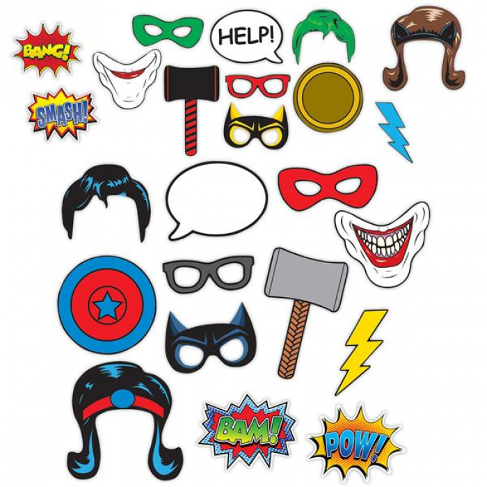 Hero Photo Booth Prop Kit (Per 12 pack)