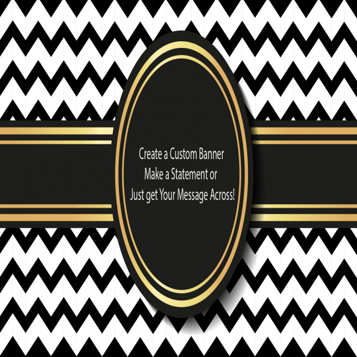 Chevron Celebration Custom Banner - 12 x 24