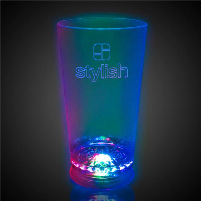 LED Multi-Color 16 oz Pint Glass