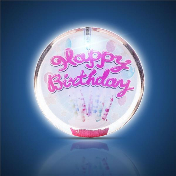 LED Happy Birthday Pin