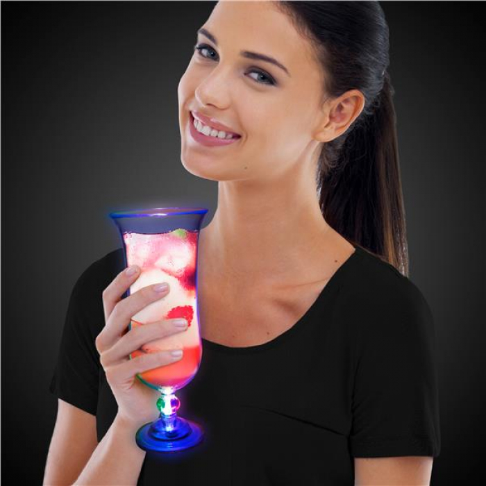 LED Hurricane 16 oz Glass
