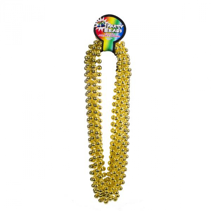 Gold 33" 12mm Bead Necklaces (Per 12 pack)