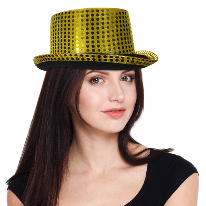 Gold Sequin Top Hat