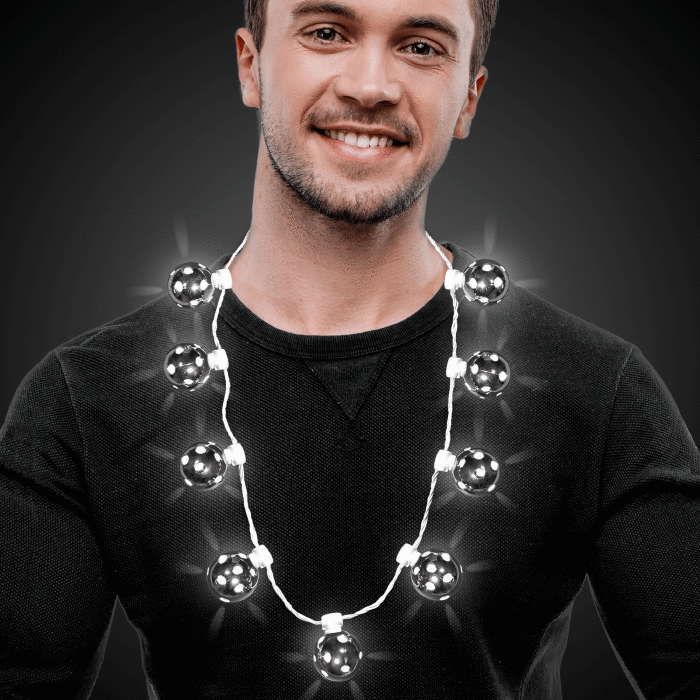 LED Silver Disco Ball Necklace