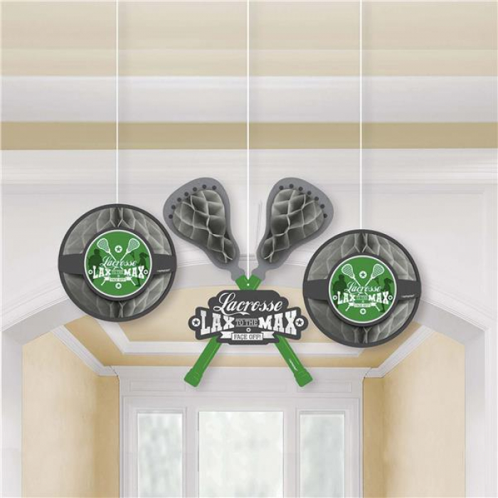 Lacrosse Honeycomb Hanging Decorations (Per 3 pack)