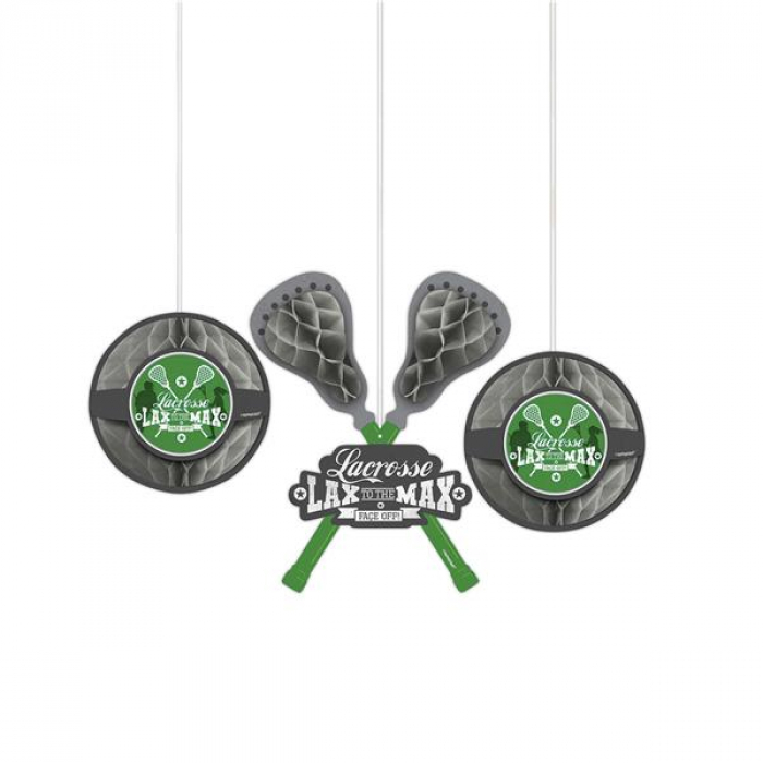 Lacrosse Honeycomb Hanging Decorations (Per 3 pack)