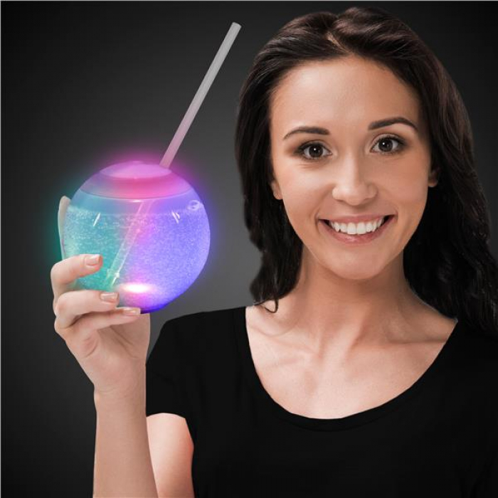 LED 20 oz Tumbler Ball Cup with Straw