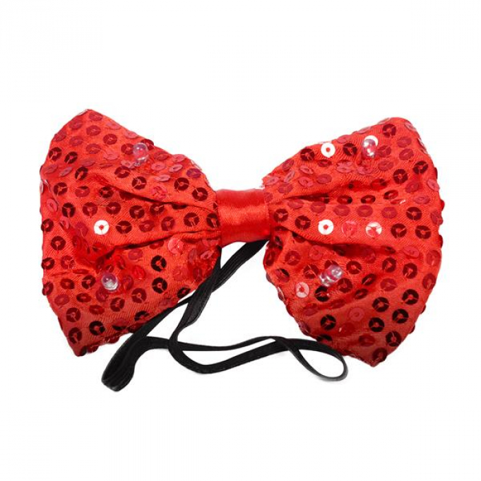 LED Red Sequin Bow Tie