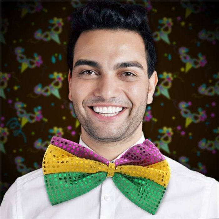 Mardi Gras Sequin Bow Tie