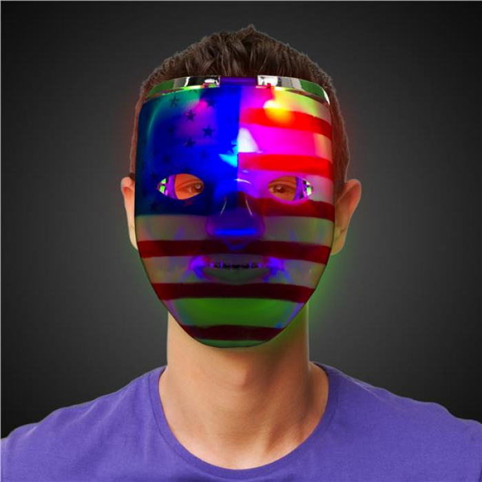 LED American Flag Double Face Mask