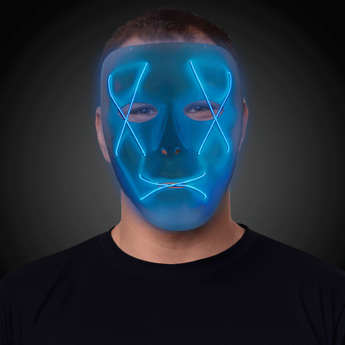Light Up Blue EL Wire Mask