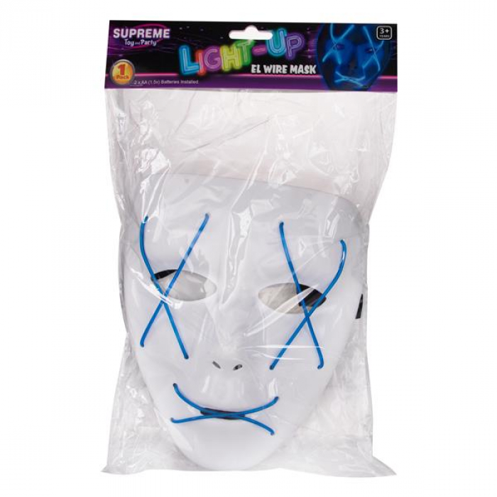 Light Up Blue EL Wire Mask