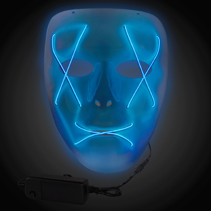 Light Up Blue EL Wire Mask