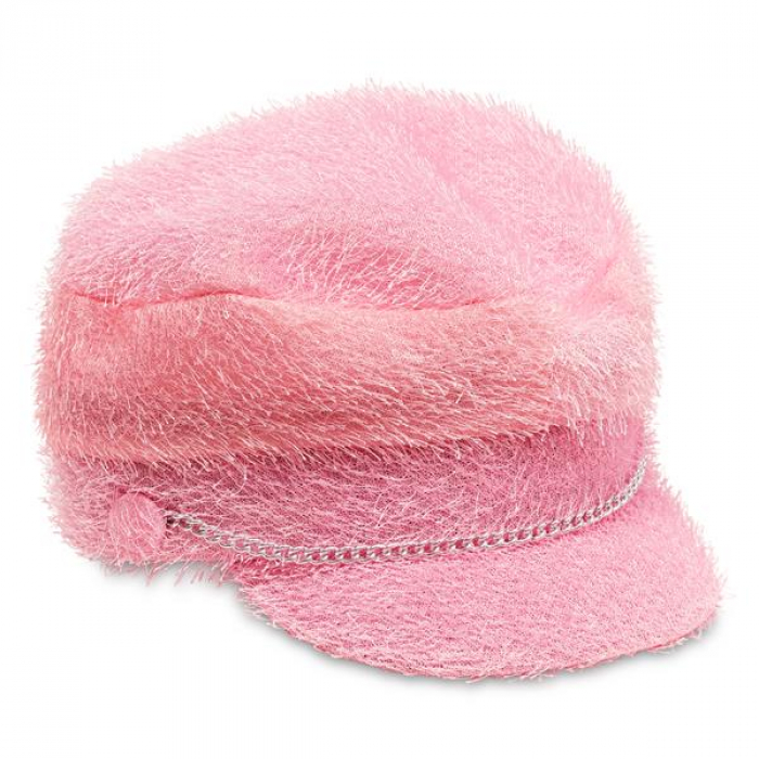 Pink Furry Biker Hat
