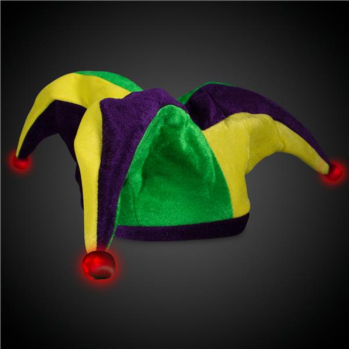 LED Mardi Gras Velvet Jester Hat