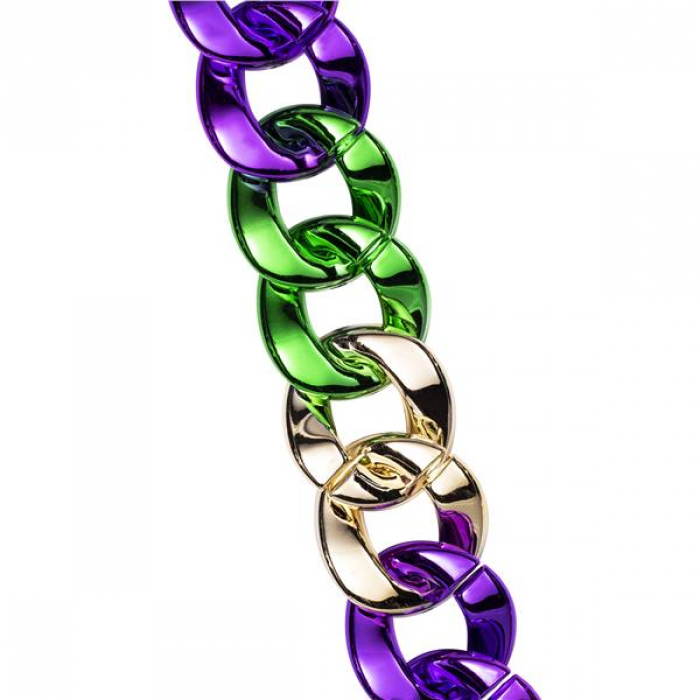 Mardi Gras Metallic Link Necklace
