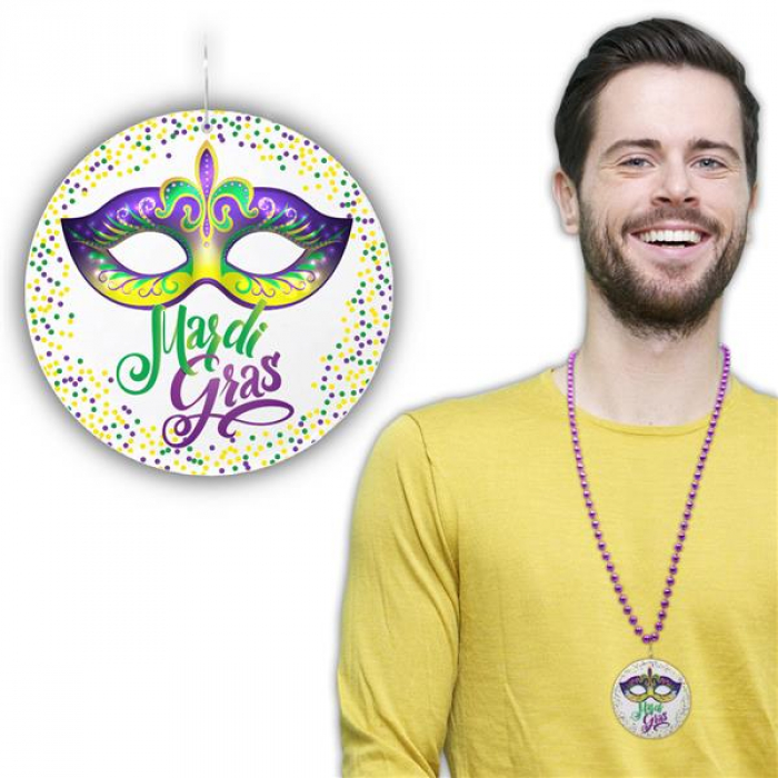 Mardi Gras Beads Beaded Necklaces (Per 12 pack)