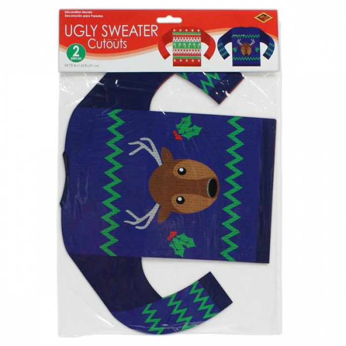 Ugly Sweater Cutout Decorations (Per 2 pack)